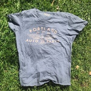 Portland auto parts t-shirts (looks blue/greener in person)